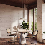 Bower Pendel Large Oyster White + Oval II LED Blub Bower Pendel Large Oyster White + Oval II LED Blub