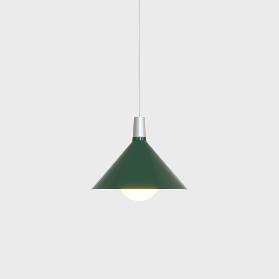 Bower Pendel Medium Dark Green + Sphere IV LED Blub