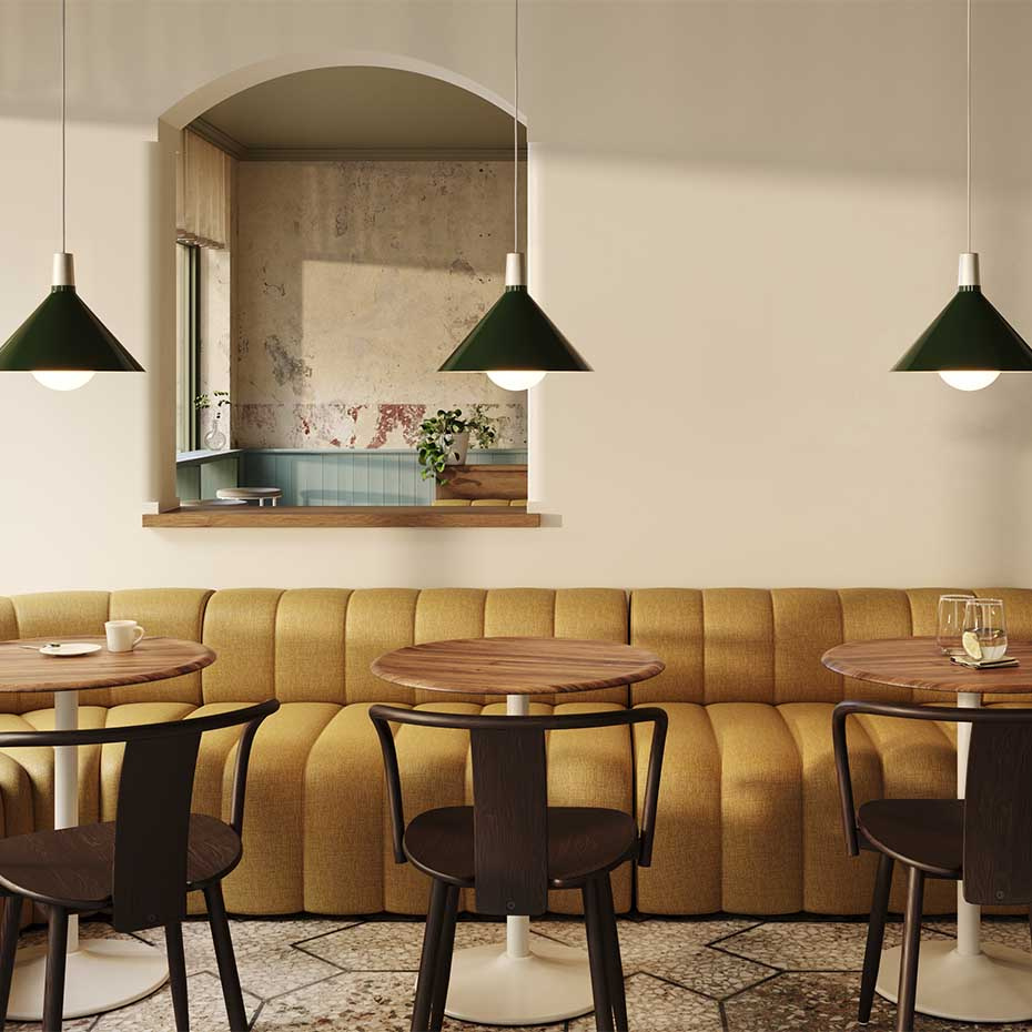 Bower Pendel Medium Dark Green + Sphere IV LED Blub