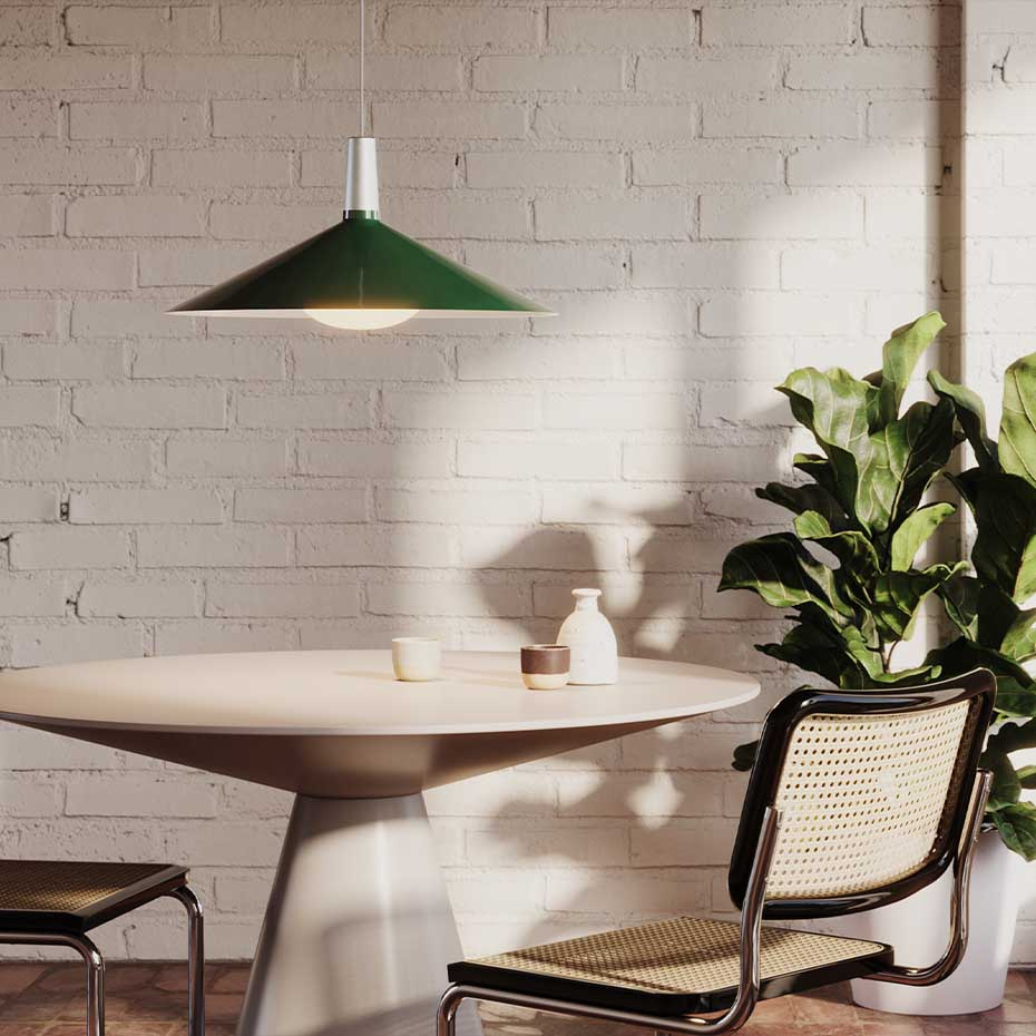 Bower Pendel Large Dark Green + Oval II LED Blub