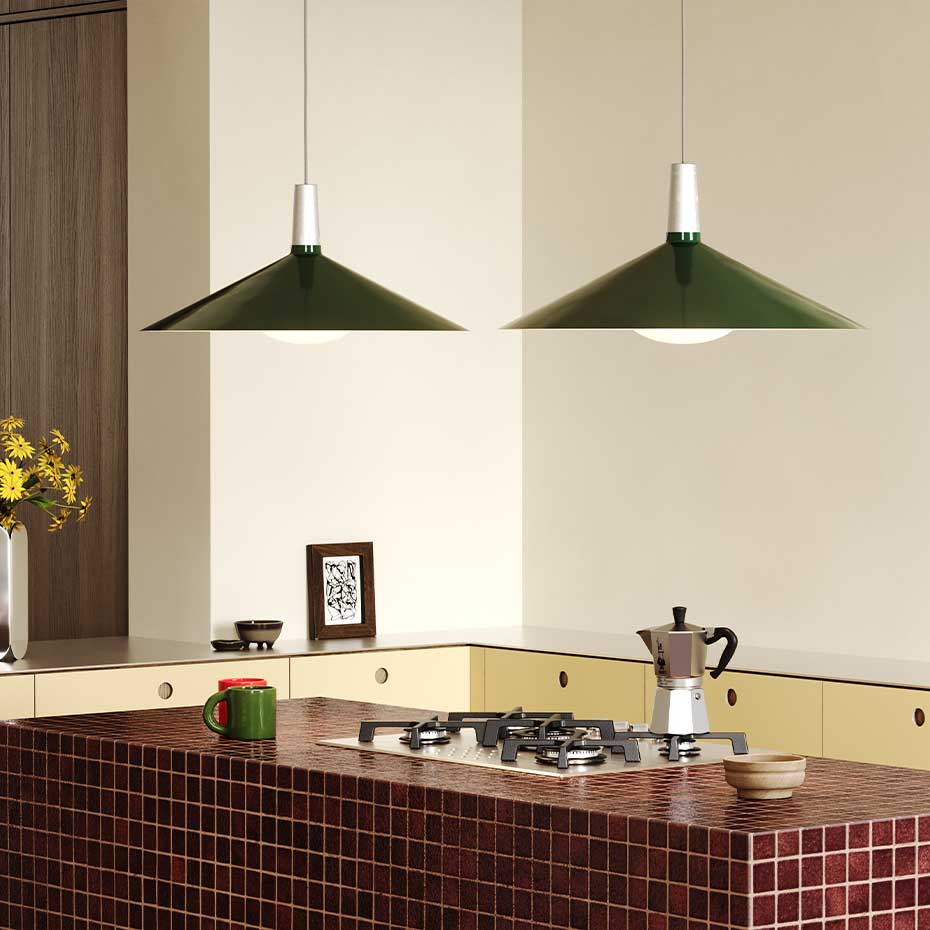 Bower Pendel Large Dark Green + Oval II LED Blub