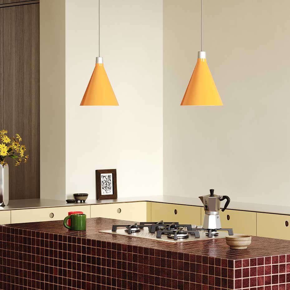 Bower Pendel Small Yellow + Sphere III LED Blub