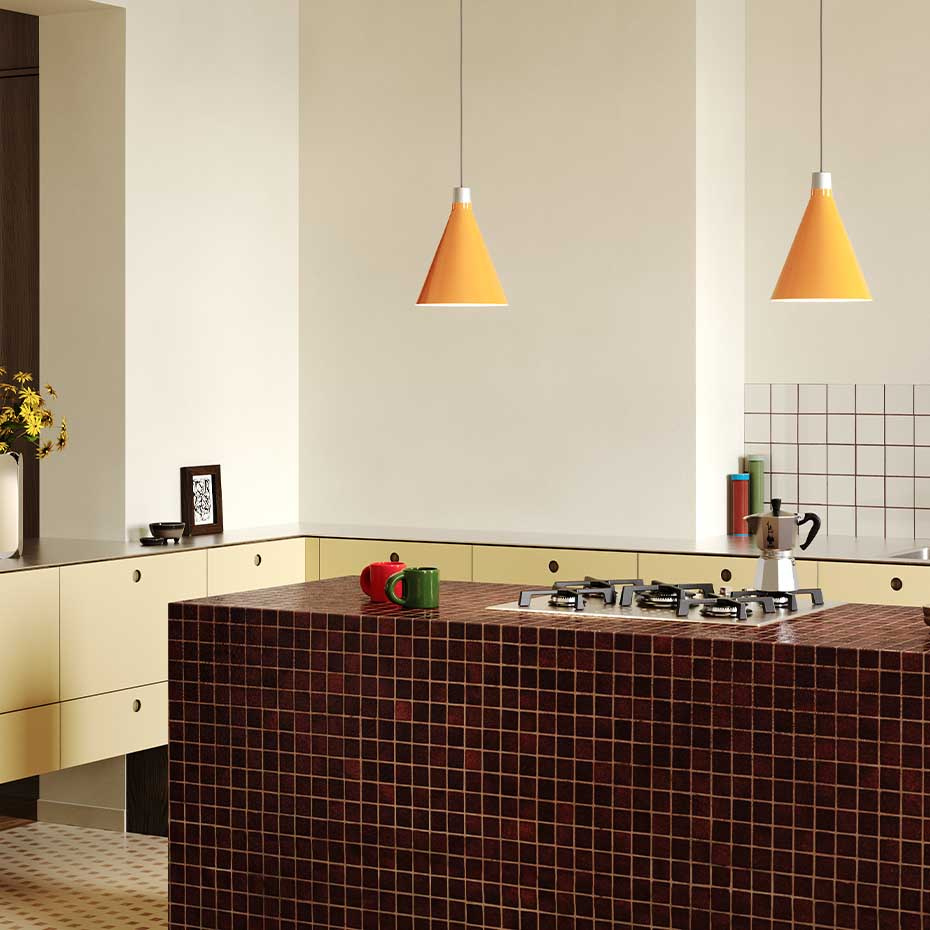 Bower Pendel Small Yellow + Sphere III LED Blub