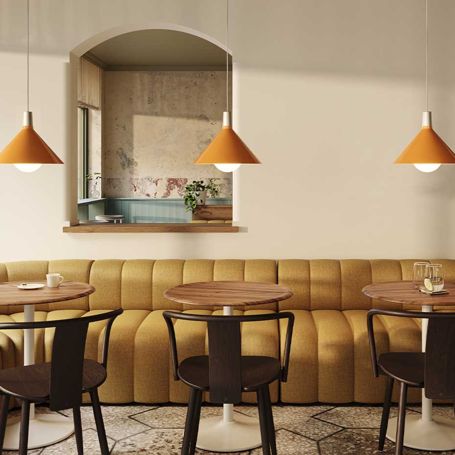 Bower Pendel Medium Yellow + Sphere IV LED Blub