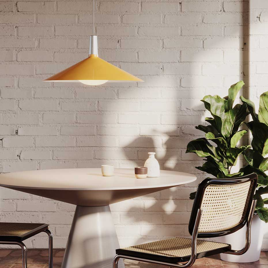 Bower Pendel Large Yellow + Oval II LED Blub