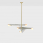 Sycamore 3 Ljuskrona Solid Brass & Dawn Grey Glass + Sphere III LED Bulbs Sycamore 3 Ljuskrona Solid Brass & Dawn Grey Glass + Sphere III LED Bulbs