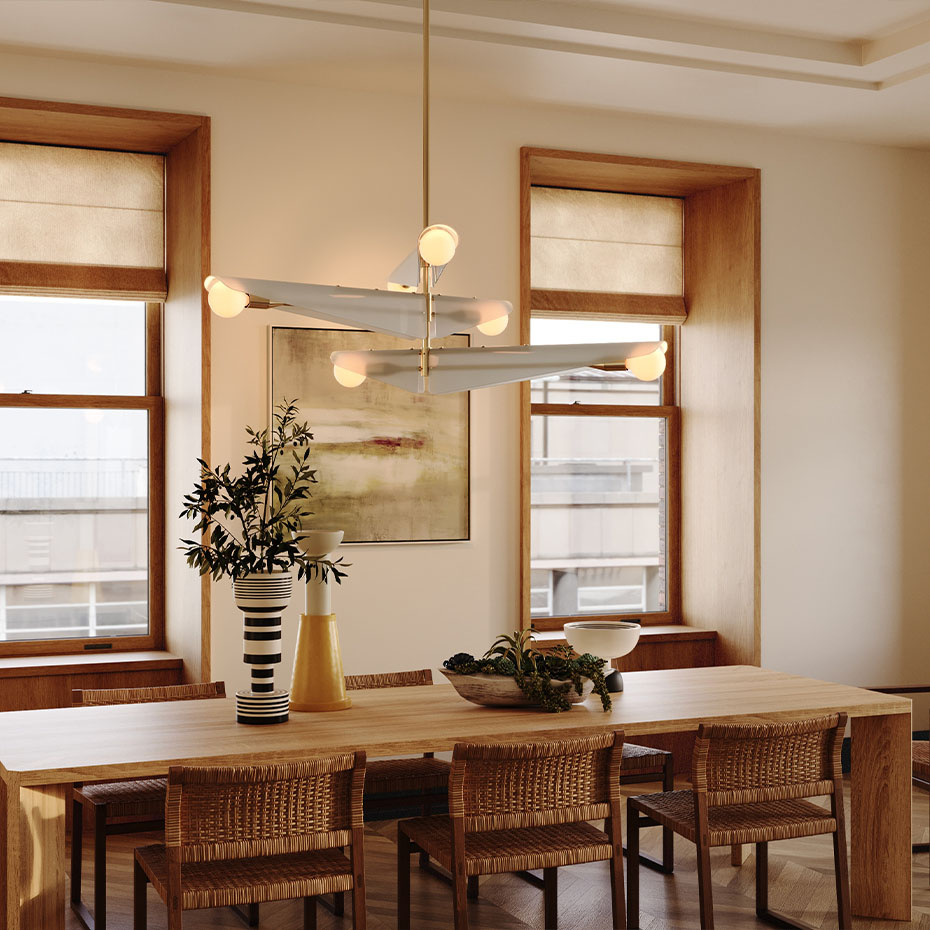 Sycamore 3 Ljuskrona Solid Brass & Dawn Grey Glass + Sphere III LED Bulbs