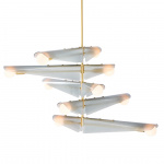 Sycamore 5 Ljuskrona Solid Brass & Dawn Grey Glass + Sphere III LED Bulbs Sycamore 5 Ljuskrona Solid Brass & Dawn Grey Glass + Sphere III LED Bulbs