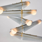 Sycamore 5 Ljuskrona Solid Brass & Dawn Grey Glass + Sphere III LED Bulbs Sycamore 5 Ljuskrona Solid Brass & Dawn Grey Glass + Sphere III LED Bulbs