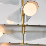 Sycamore 5 Ljuskrona Solid Brass & Dawn Grey Glass + Sphere III LED Bulbs Sycamore 5 Ljuskrona Solid Brass & Dawn Grey Glass + Sphere III LED Bulbs