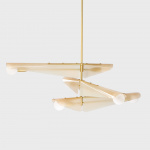 Sycamore 3 Ljuskrona Solid Brass & Dusk Pink Glass + Sphere III LED Bulbs Sycamore 3 Ljuskrona Solid Brass & Dusk Pink Glass + Sphere III LED Bulbs