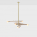 Sycamore 3 Ljuskrona Solid Brass & Dusk Pink Glass + Sphere III LED Bulbs Sycamore 3 Ljuskrona Solid Brass & Dusk Pink Glass + Sphere III LED Bulbs