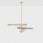 Sycamore 3 Ljuskrona Solid Brass & Dusk Pink Glass + Sphere III LED Bulbs Sycamore 3 Ljuskrona Solid Brass & Dusk Pink Glass + Sphere III LED Bulbs