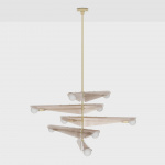 Sycamore 5 Ljuskrona Solid Brass & Dusk Pink Glass + Sphere III LED Bulbs Sycamore 5 Ljuskrona Solid Brass & Dusk Pink Glass + Sphere III LED Bulbs