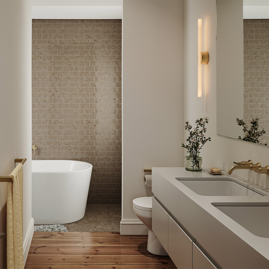 Kilter Vägglampa Long 2200K Solid Brass IP44