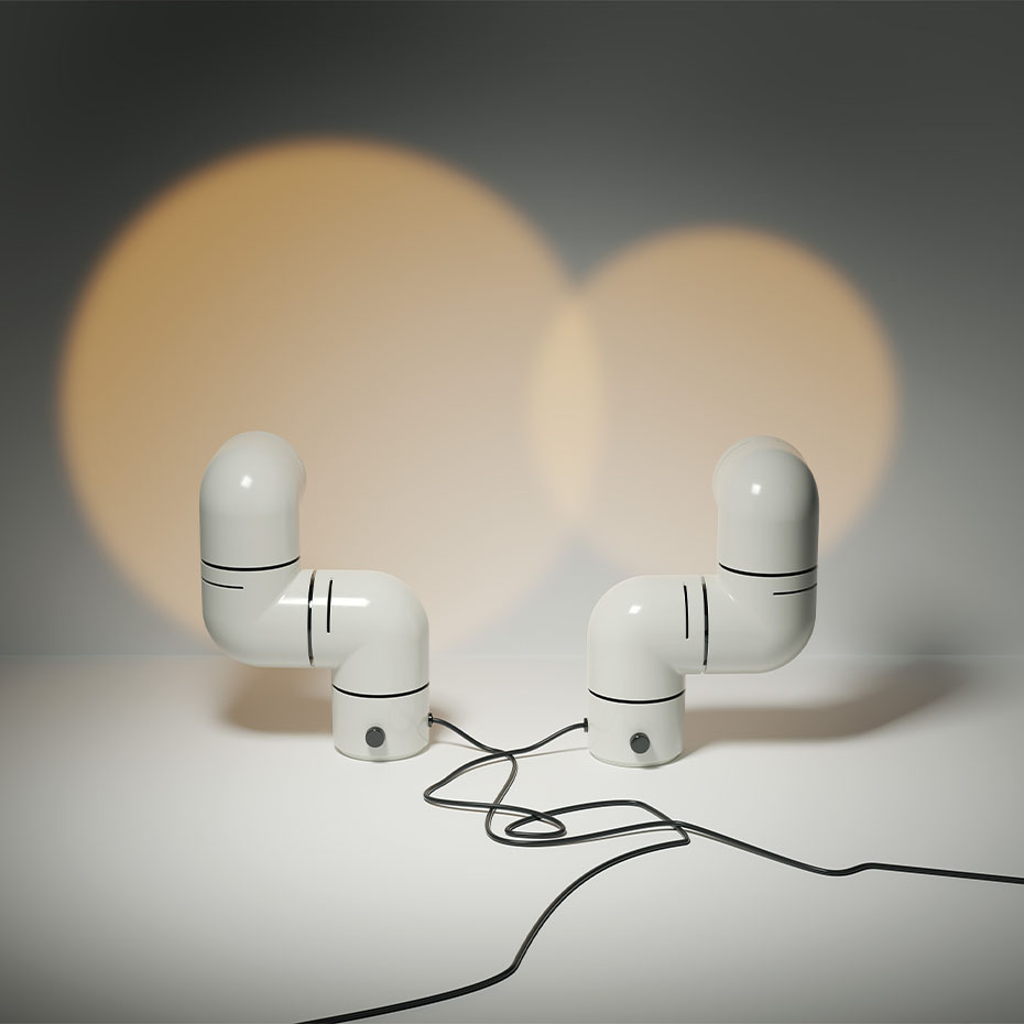 Tatu Bordslampa/Vägglampa White Grey