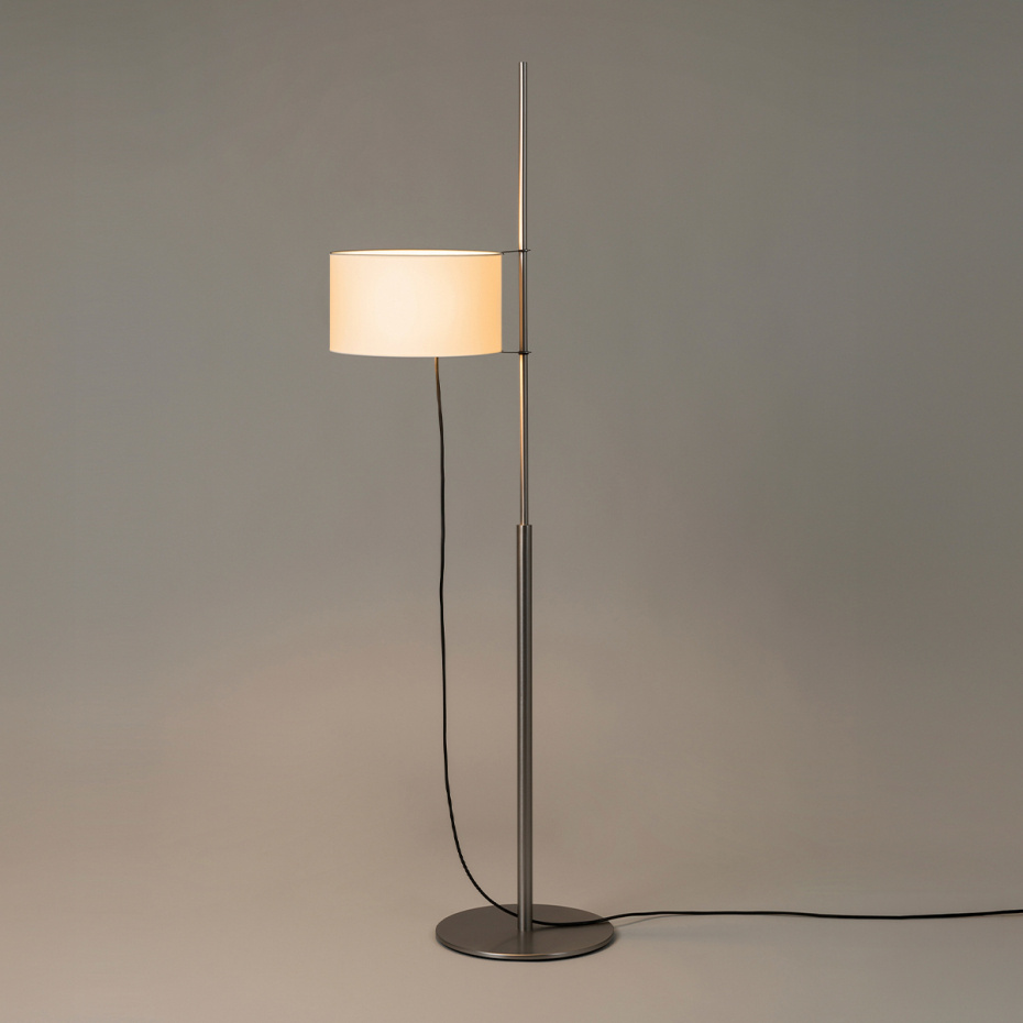 TMD Golvlampa Satin Nickel/White Parchment