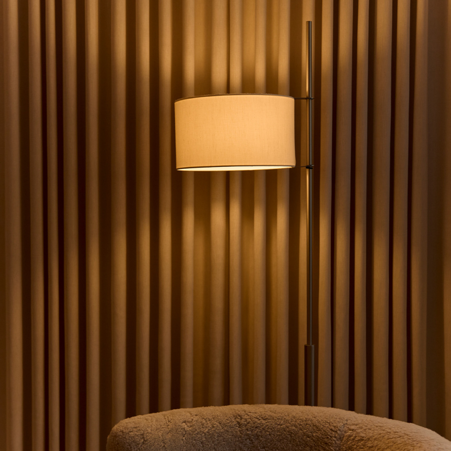 TMD Golvlampa Satin Nickel/White Parchment