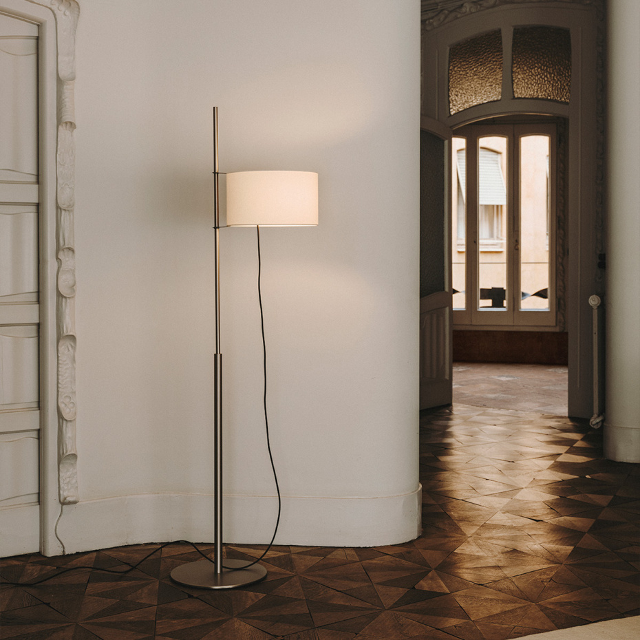 TMD Golvlampa Chrome-Plated/White Parchment