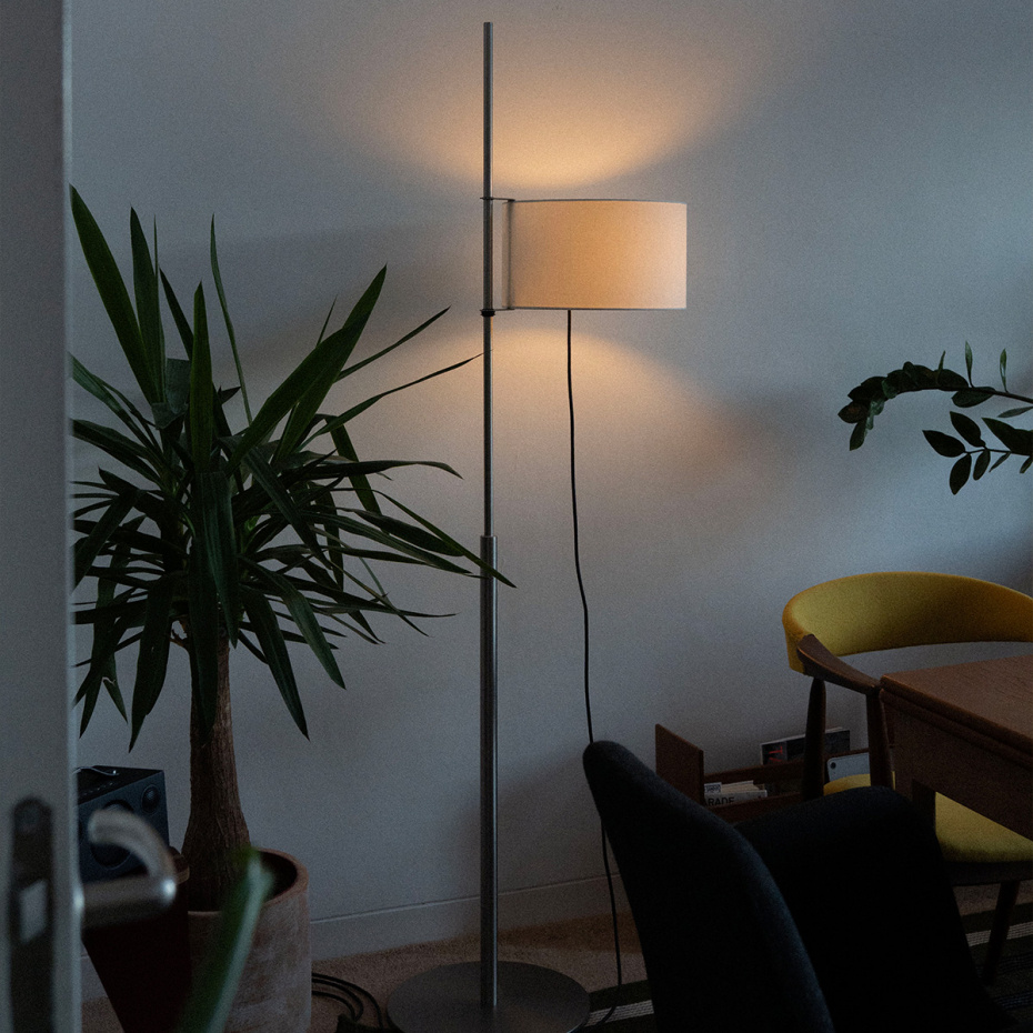 TMD Golvlampa Chrome-Plated/White Parchment