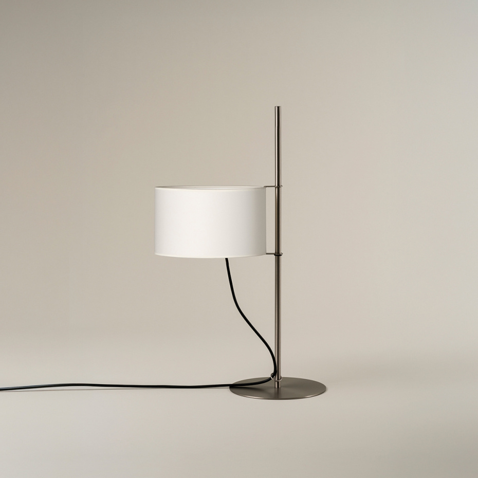TMD Bordslampa Satin Nickel/White Parchment