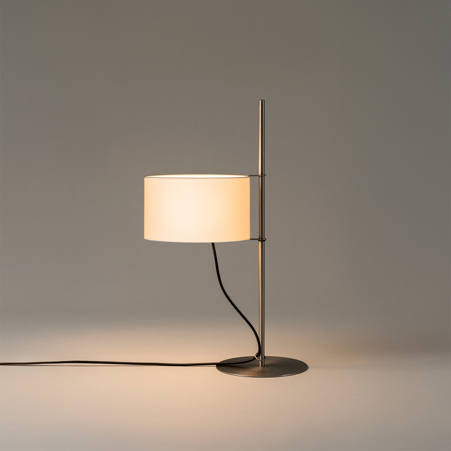 TMD Bordslampa Satin Nickel/White Parchment