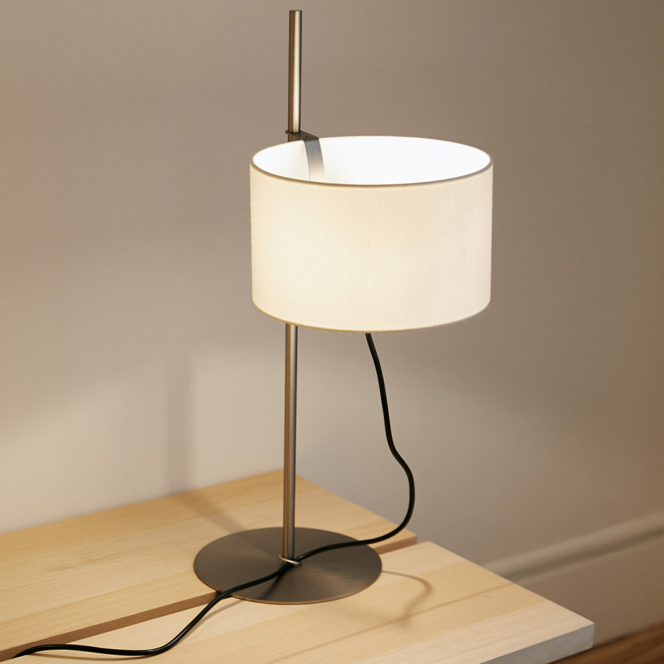 TMD Bordslampa Satin Nickel/White Parchment