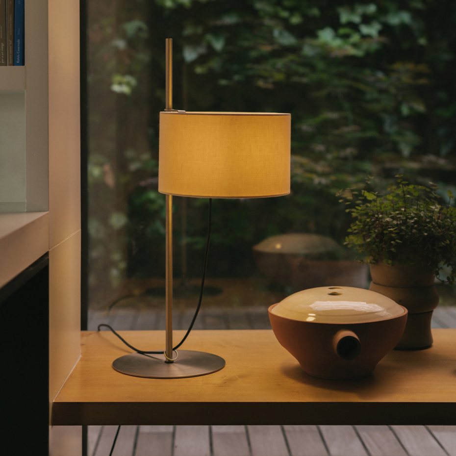 TMD Bordslampa Satin Nickel/White Parchment