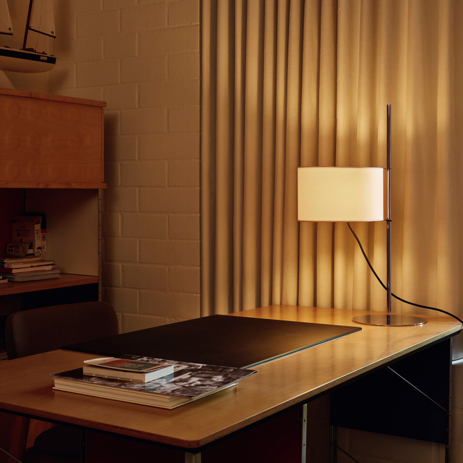 TMD Bordslampa Chrome-Plated/White Parchment