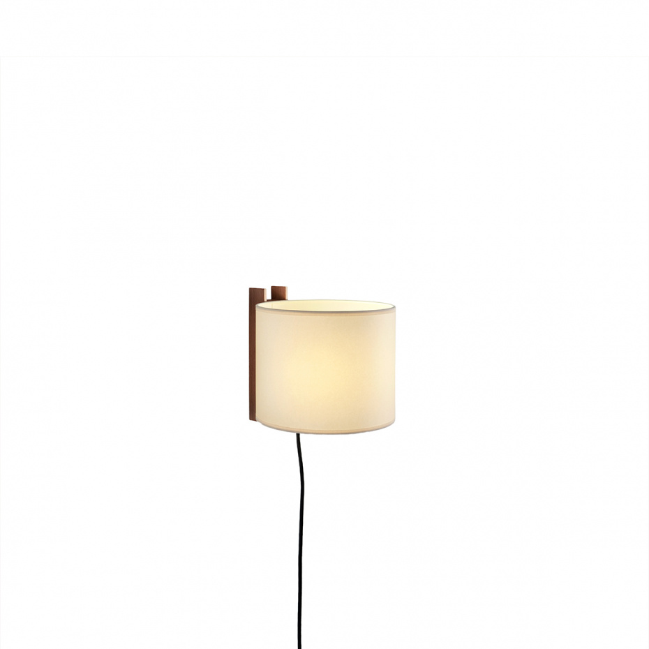 TMM Corto Vägglampa Walnut/Beige Med Kabel