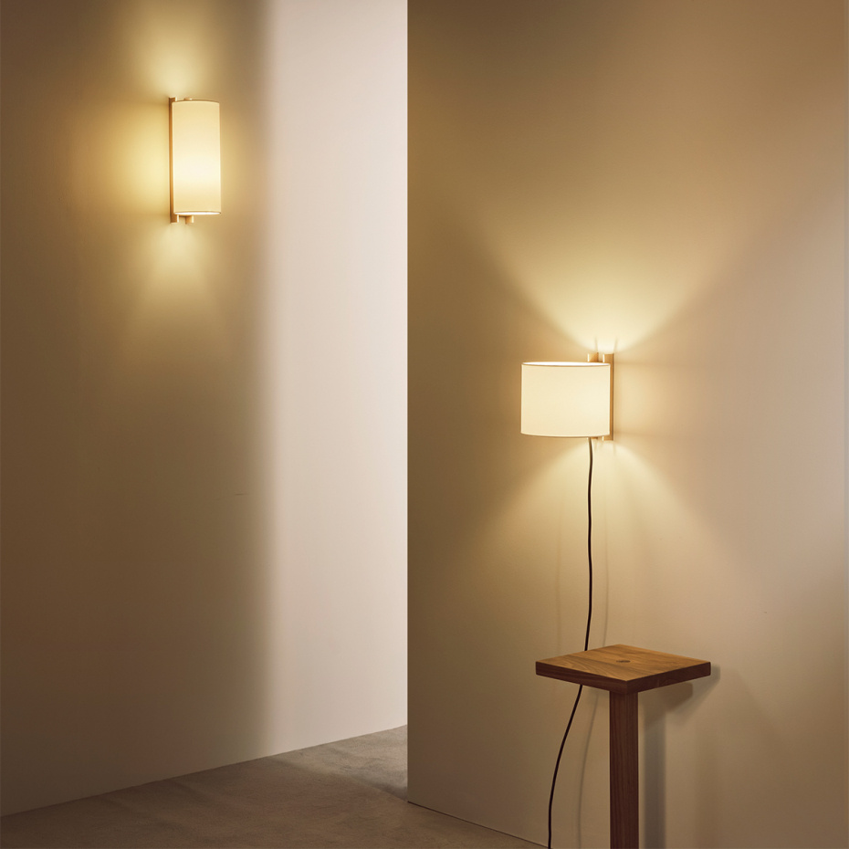 TMM Corto Vägglampa Walnut/Beige Med Kabel