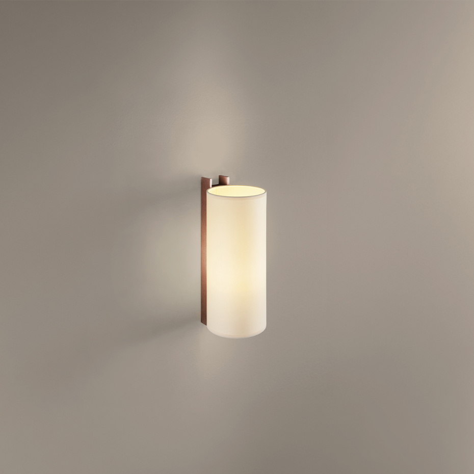 TMM Largo Vägglampa Walnut/Beige Parchment Direktmontage