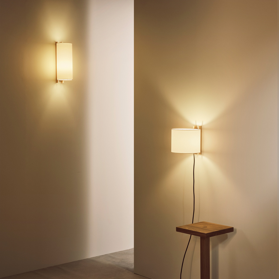 TMM Largo Vägglampa Walnut/Beige Parchment Direktmontage