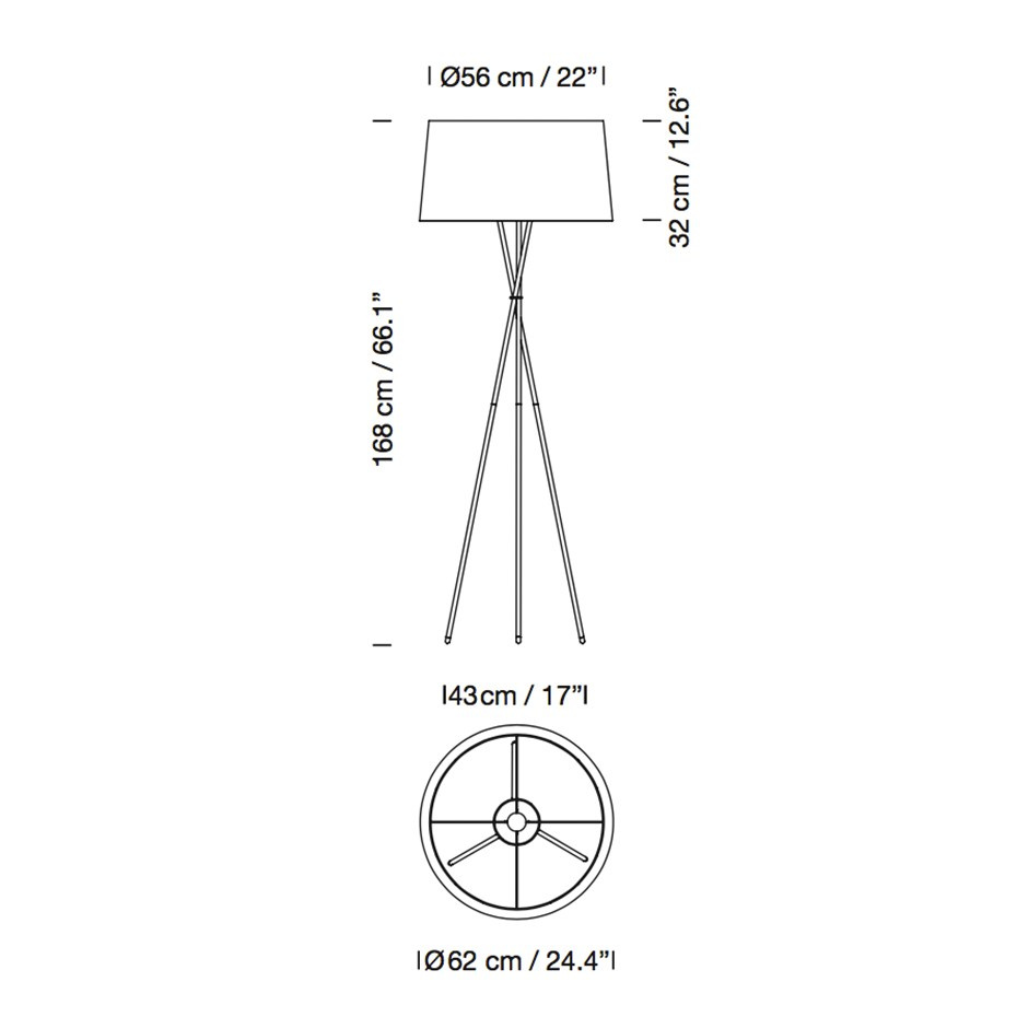 Tripode G5 Golvlampa Natural Ribbon