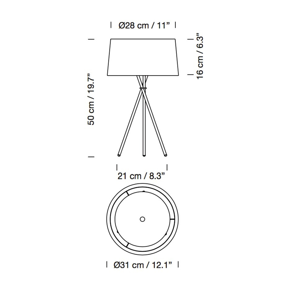 Tripode M3 Bordslampa Black Ribbon