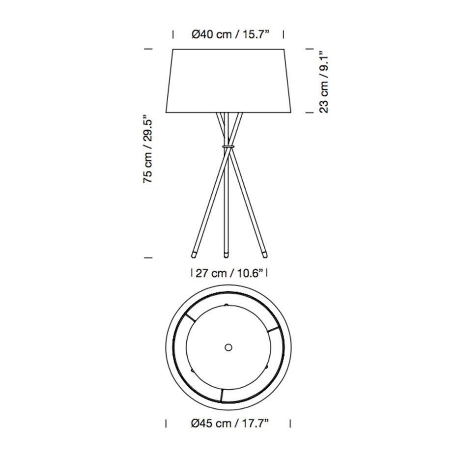 Tripode G6 Bordslampa Natural Ribbon