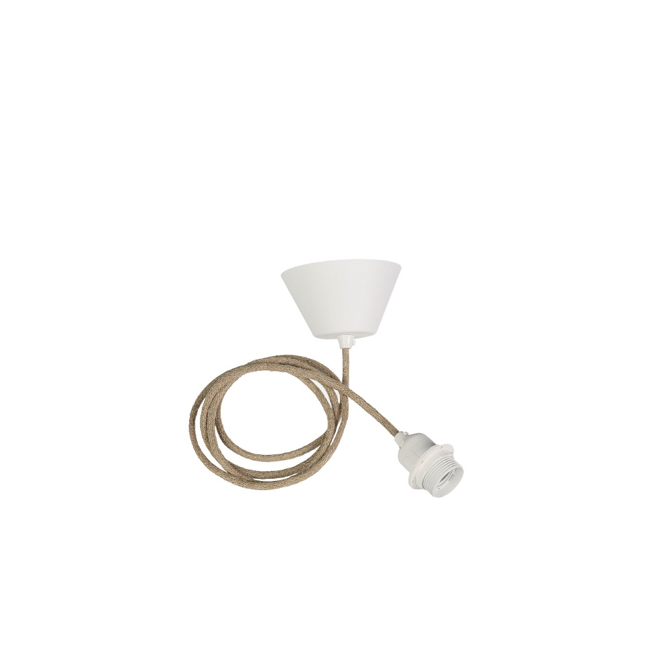 Lampupphäng Textilsladd Natur E27