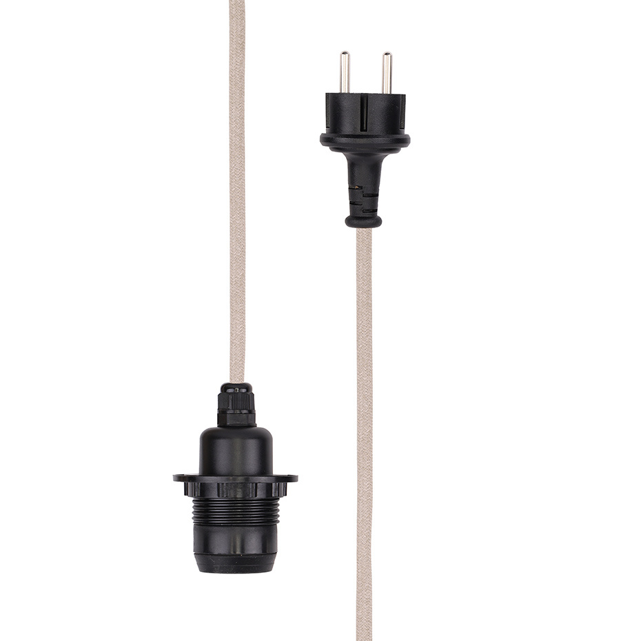 Lampupphäng Utomhus Textilsladd Natural E27 5m