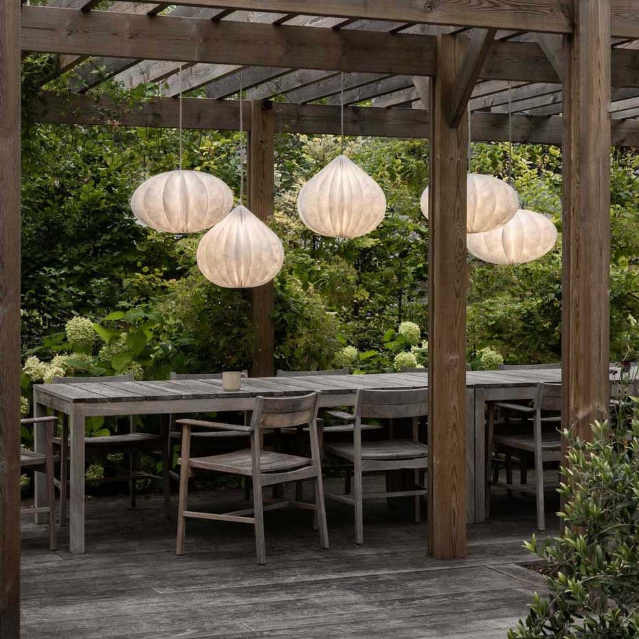 Lampupphäng Utomhus Textilsladd White E27 5m