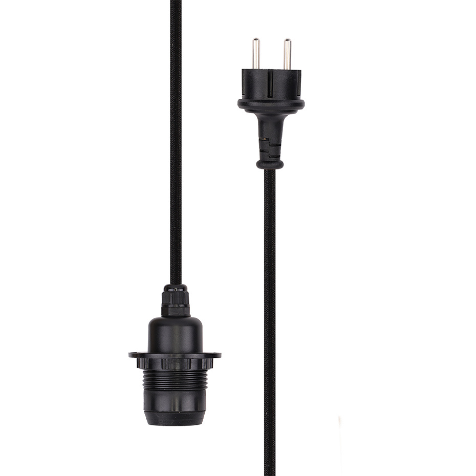 Lampupphäng Utomhus Textilsladd Black E27 5m