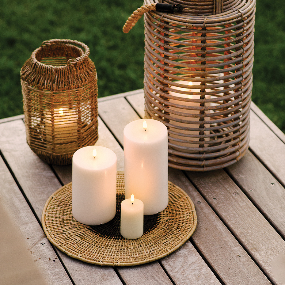 Uyuni Pillar LED Candle 13cm Nordic White