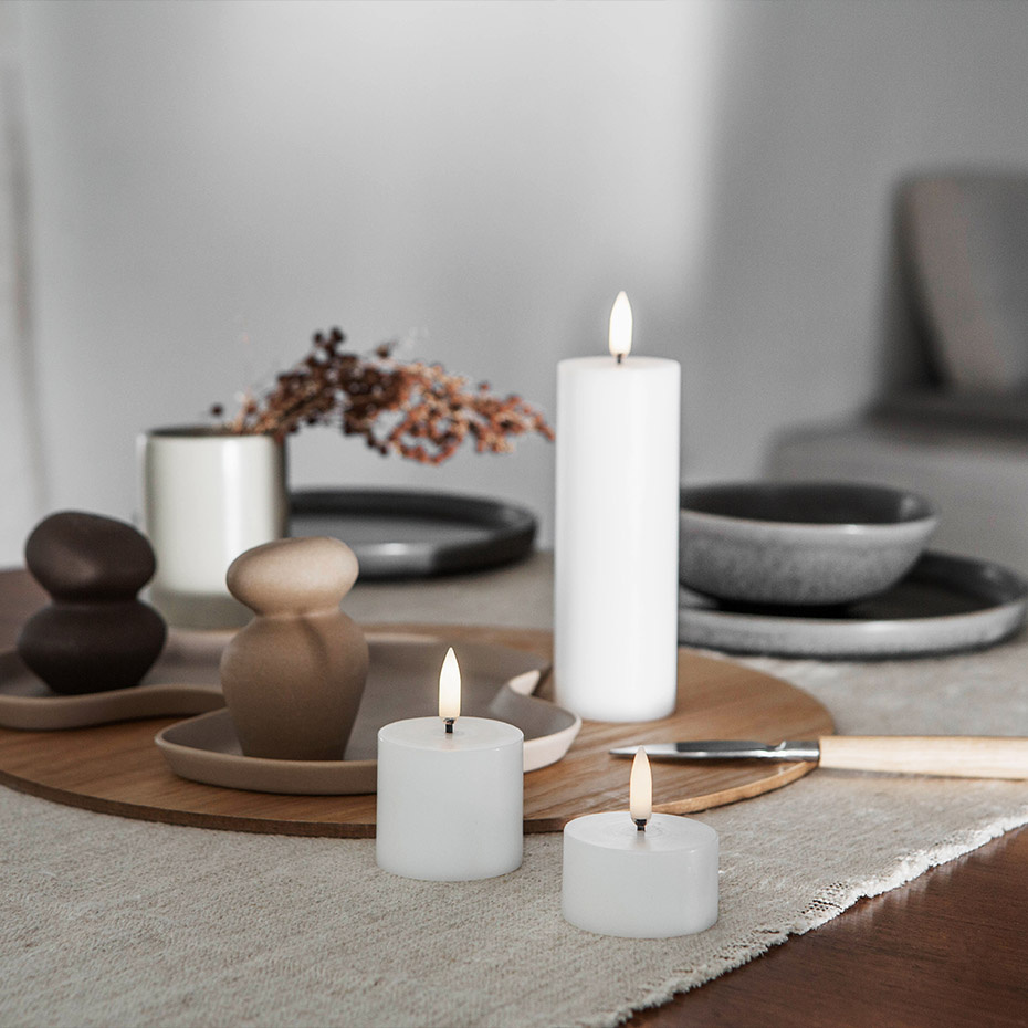 Uyuni Mini Pillar LED Candle 5x14,5cm Nordic White