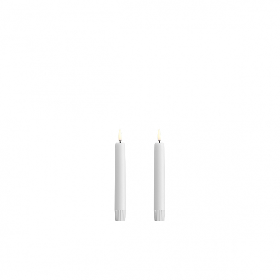 Uyuni Taper LED Candle 16,4cm Nordic White Smooth 2-Pack