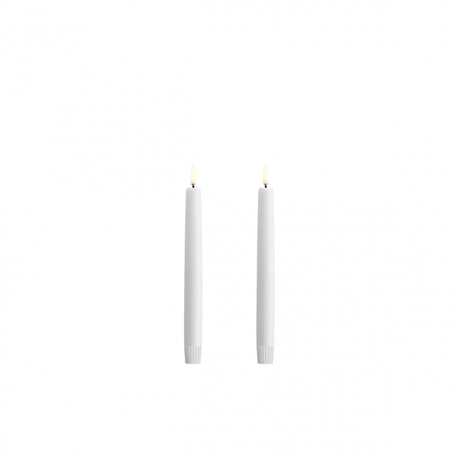 Uyuni Taper LED Candle 20cm Nordic White Smooth 2-Pack