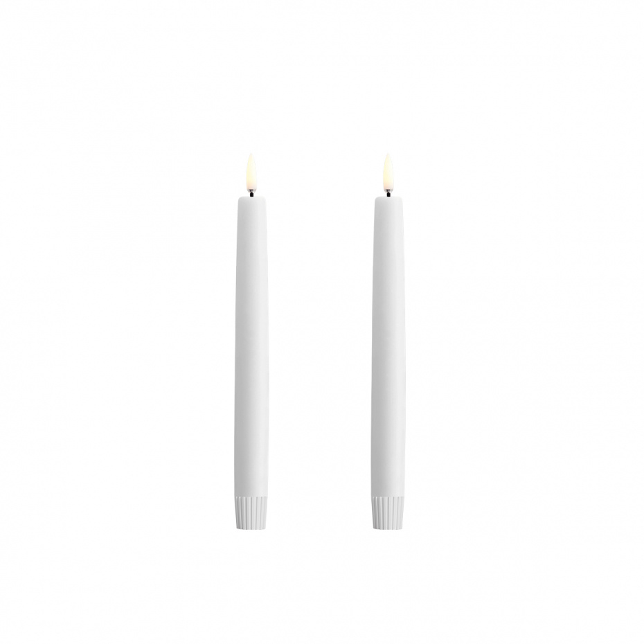 Uyuni Taper LED Candle 20cm Nordic White Smooth 2-Pack