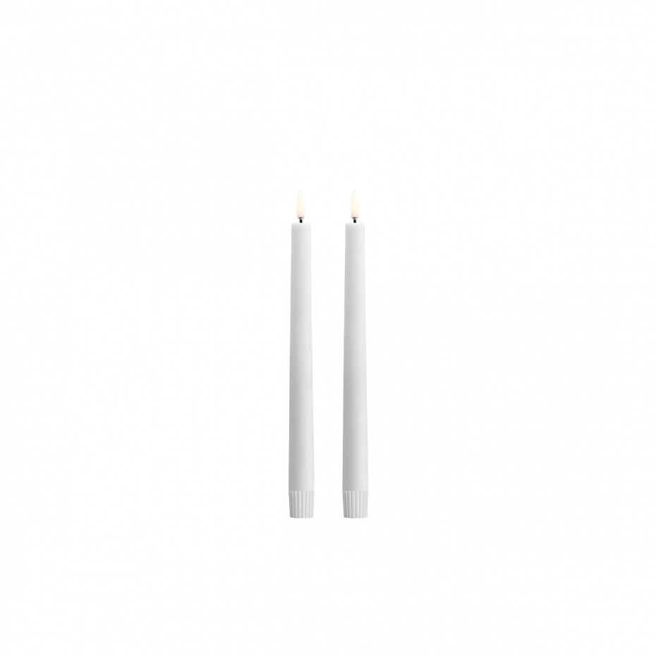 Uyuni Taper LED Candle 25cm Nordic White Smooth 2-Pack