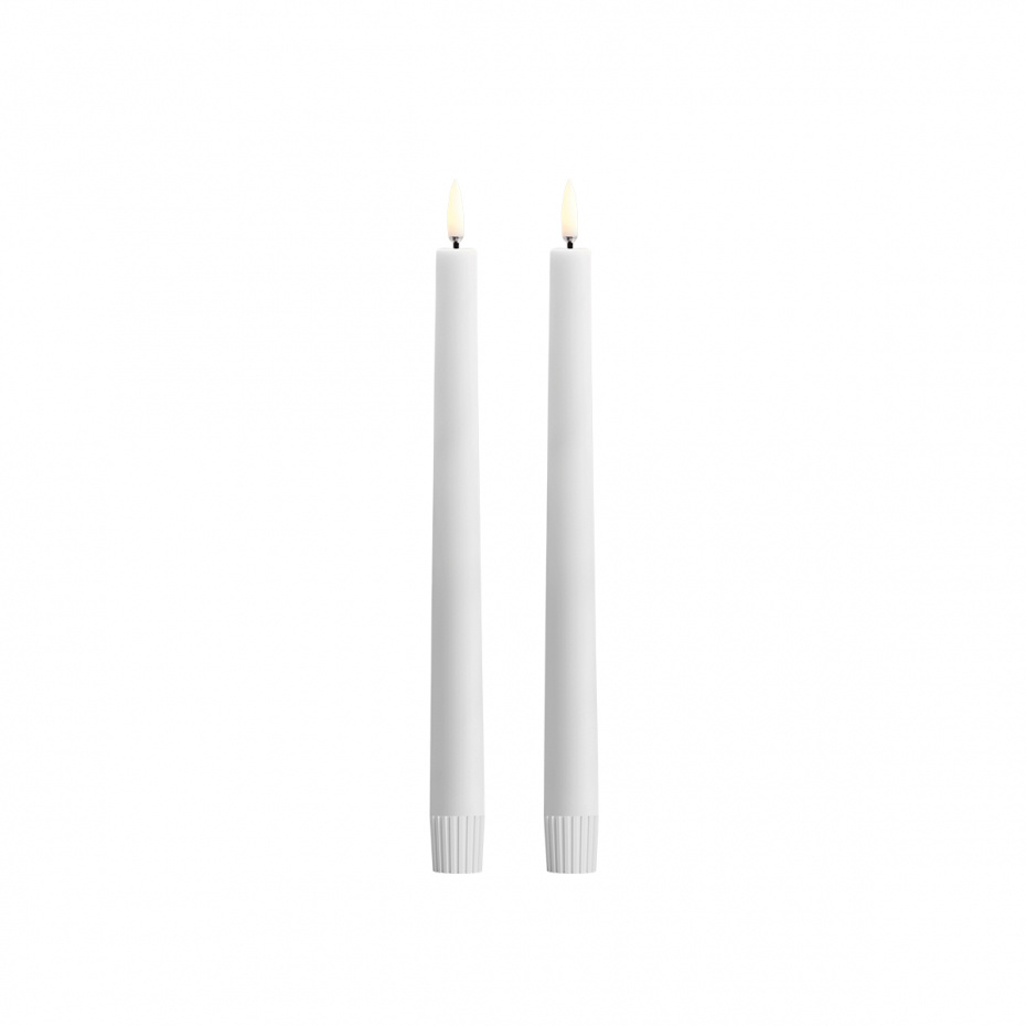 Uyuni Taper LED Candle 25cm Nordic White Smooth 2-Pack