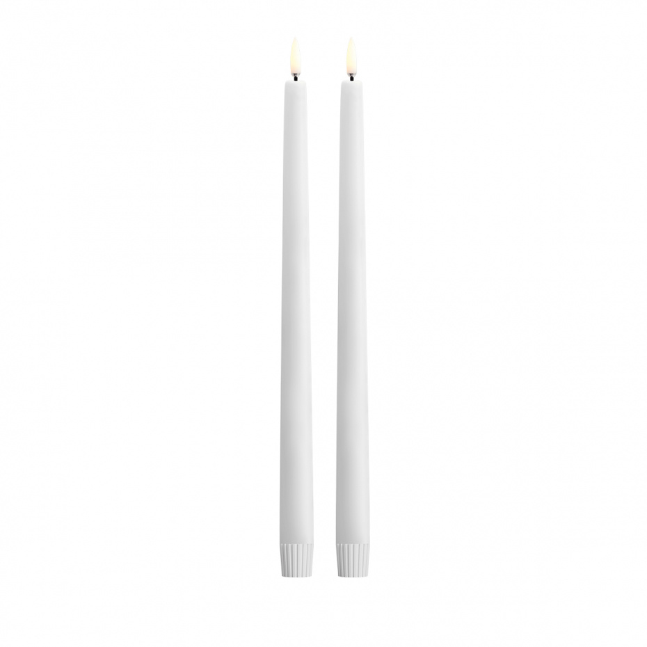 Uyuni Taper LED Candle 32cm Nordic White Smooth 2-Pack