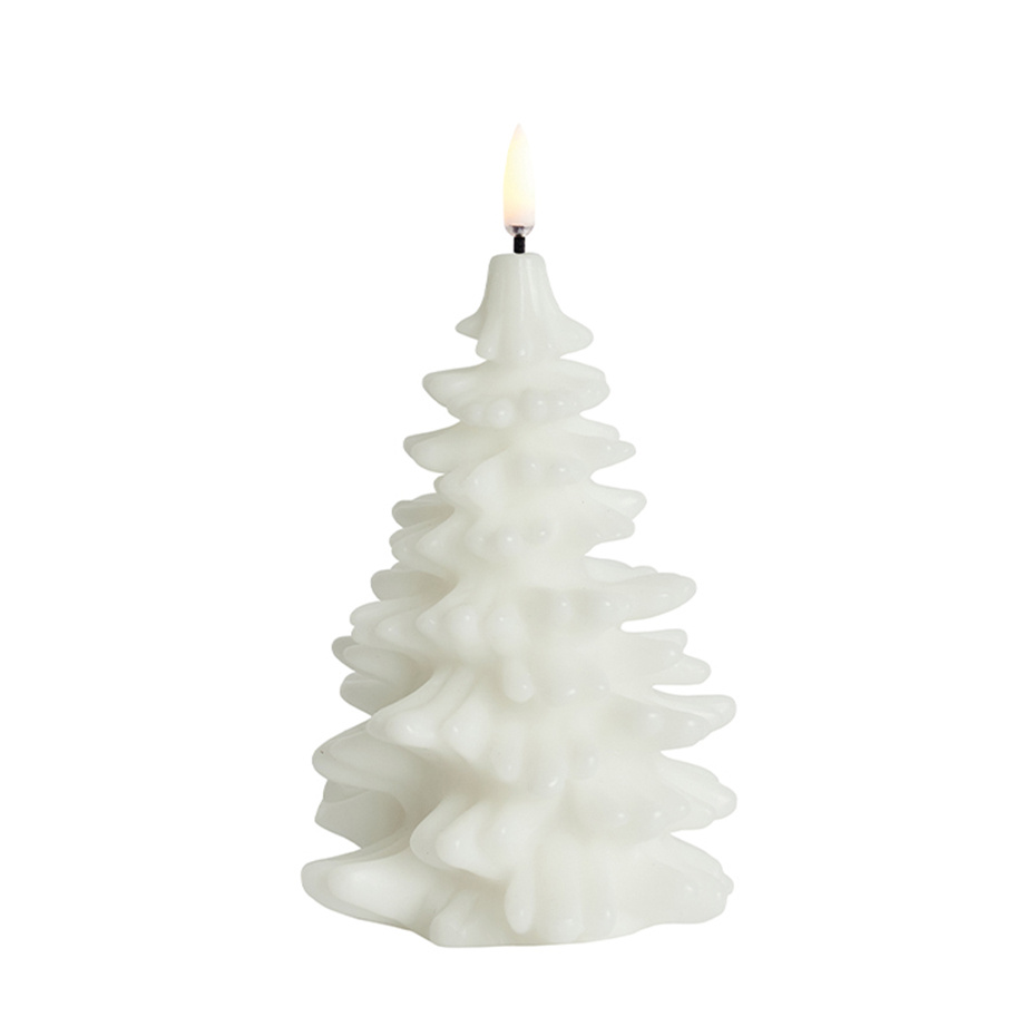 Christmas Tree LED Candle 10x18cm Nordic White