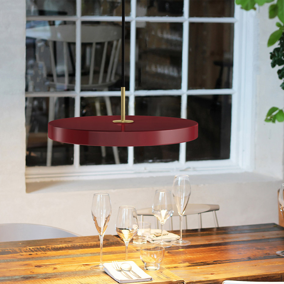 Asteria Pendel Medium Ruby Red/Brass